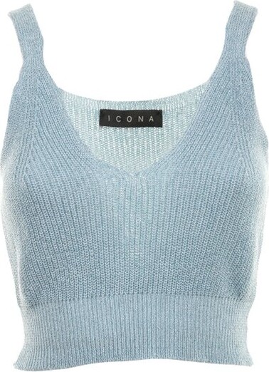 Kaos V-Neck Knitted Cropped Top