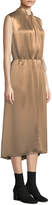 Thumbnail for your product : Vince Knot-Front Sleeveless Silk Midi Dress