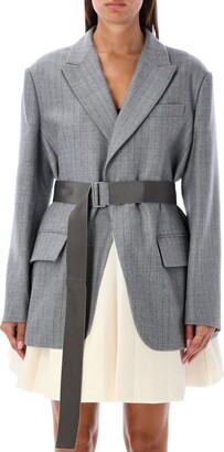 Sacai Striped Belted Bonding Jacket