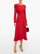 Thumbnail for your product : Giambattista Valli Ruffled Boucle Midi Dress - Red