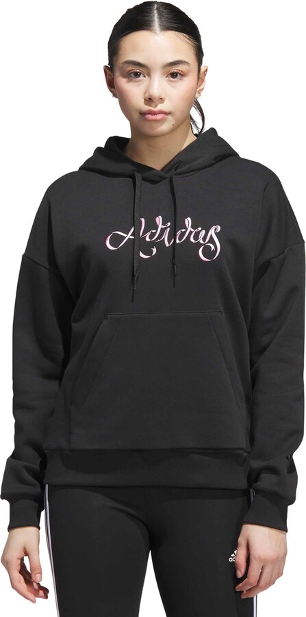 adidas Women's Ribbon Graphic Long Sleeve Hoodie