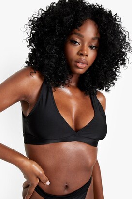Buy Boohoo Essentials Fuller Bust Bikini Top In Black