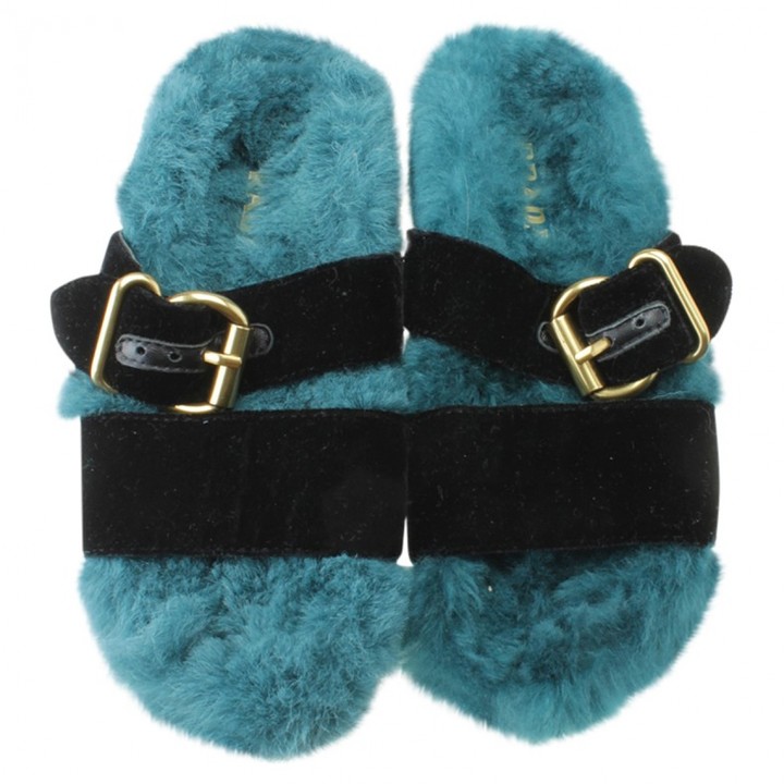 prada fur sandals