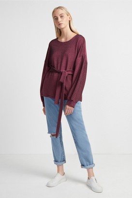 French Connection Freya Texture Jersey Tie Waist Top