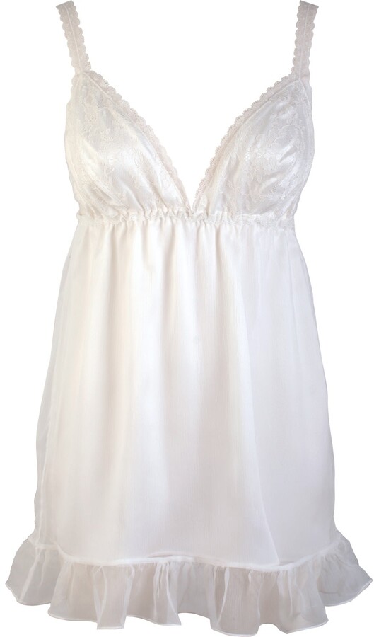 Details about   Flora Pleated Chiffon Babydoll Chemise M Peach T80233 New With Defects 