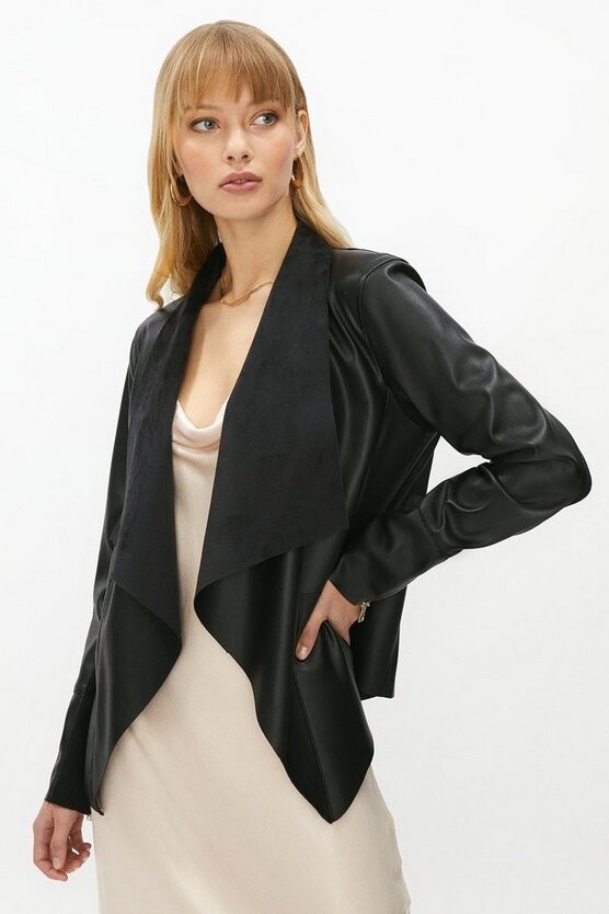 black long waterfall jacket