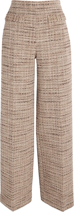 Sandro Paris Tweed Wide-Leg Trousers