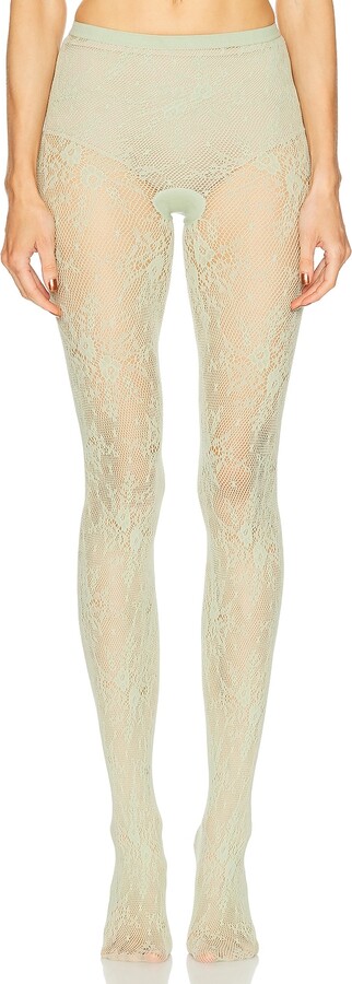 Swedish Stockings Rosa Lace Tights in Sage