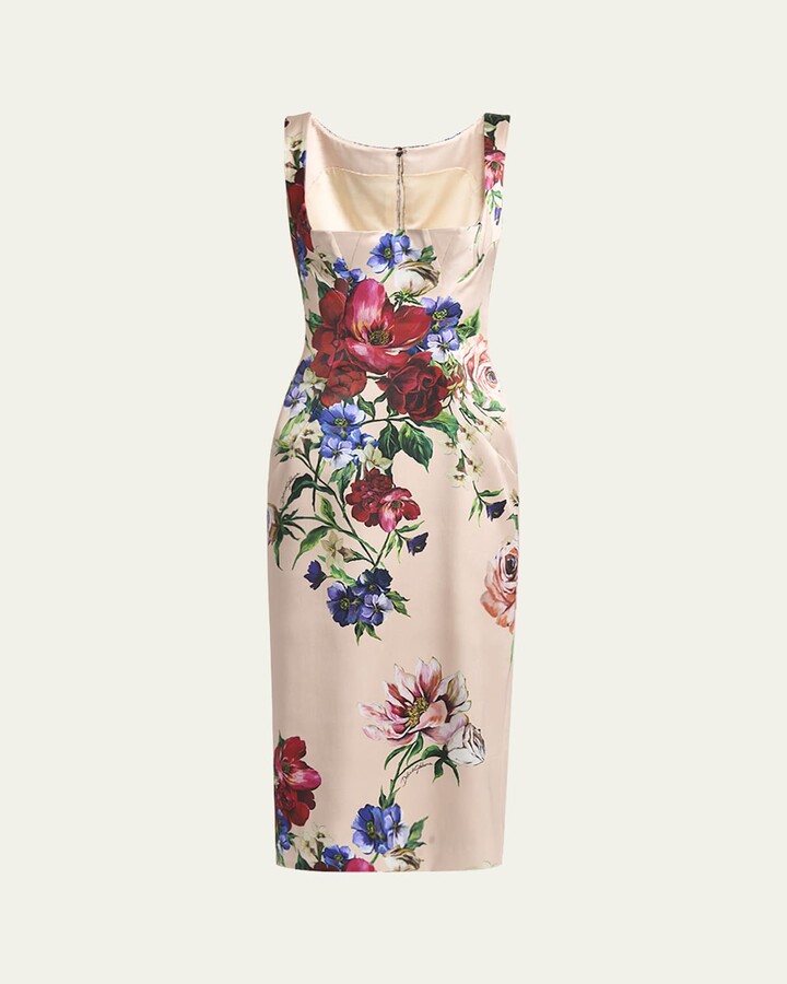 Dolce & Gabbana Rasovi Bouquet Fantichi Sleeveless Midi Dress