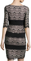 Thumbnail for your product : Jax Half-Sleeve Scalloped Lace Dress, Black