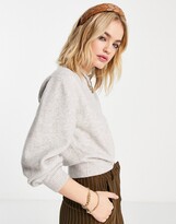 Thumbnail for your product : And other stories & round neck balloon sleeve jumper in oatmeal - BEIGE