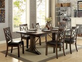 Thumbnail for your product : Furniture of America Ted Traditional Espresso Faux Leather Padded 7-Piece Dining Table Set
