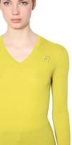 Thumbnail for your product : Rochas V Neck Wool Rib Knit Sweater