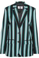 Thumbnail for your product : Topshop Beale Striped Satin-Twill Blazer