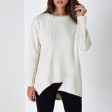 Thumbnail for your product : River Island Womens Cream long sleeve ribbed detail sweatshirt