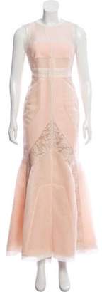J. Mendel Sleeveless Lace-Accented Gown Sleeveless Lace-Accented Gown