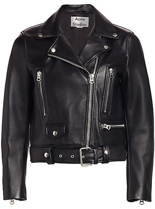 acne cropped leather jacket