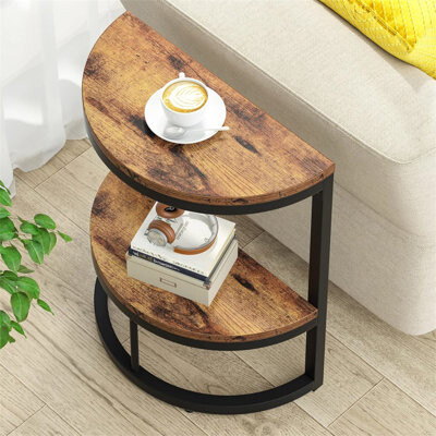 Trent Austin Design Slim Half Moon 2-Tier Semi-Circle End Table