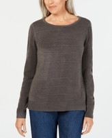 Thumbnail for your product : Karen Scott Textured-Stripe Sweater, Created for Macy's