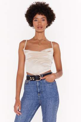 BEIGE Nasty GalNasty Gal Womens Let'S Cowl It Love Satin Strappy Crop Top 14,