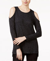 Thumbnail for your product : Kensie Ribbed Cold-Shoulder Sweater