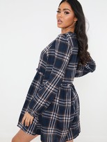 Thumbnail for your product : In The Style X Jac Jossa Check Smock Dress Navy