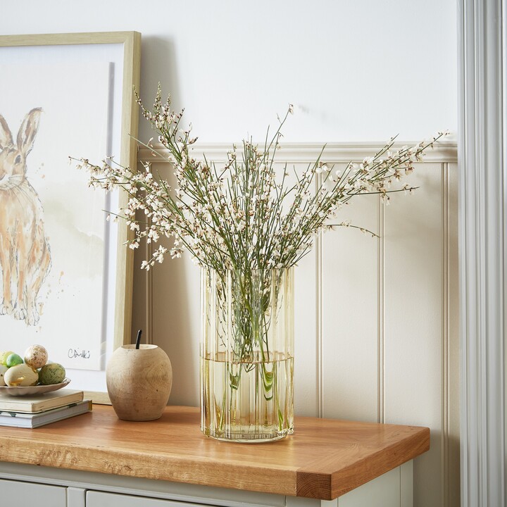 Dunelm Scalloped Glass Vase 25cm Primrose (Yellow) ShopStyle