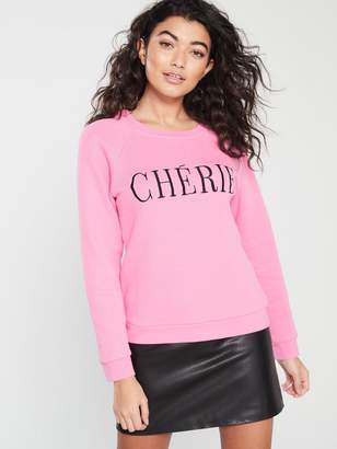 Whistles Cherie EmbroideredSweat Shirt - Pink