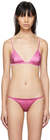 fleur du mal pink luxe triangle bralette