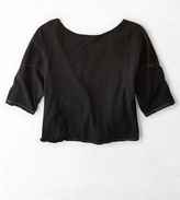 Thumbnail for your product : American Eagle Don't Ask Why Cropped Football T-Shirt