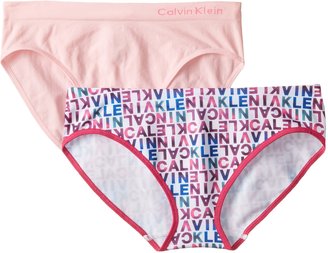 Calvin Klein Big Girls' 2 Pack Seamless Bikinis