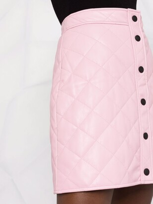 MSGM Quilted Faux Leather Mini Skirt