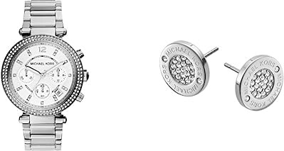  Michael Kors MK Monogram Logo Pave Stud Earrings