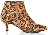 Thumbnail for your product : Quiz Leopard Print Point Toe Kitten Heel Ankle Boots