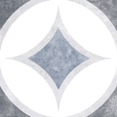 Andova Luv Adore Blue 8-in. Encaustic Spanish/Moroccan Patterned Matte Porcelain Wall & Floor Tile