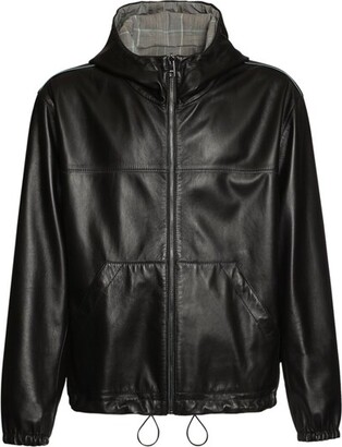 Dolce & Gabbana Reversible hooded wool & leather jacket