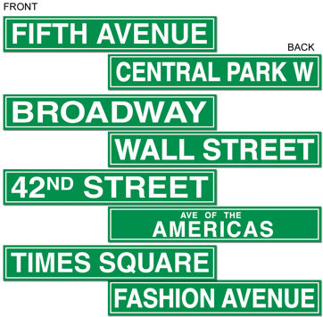 New York City Street Sign Cutouts Wall Décor