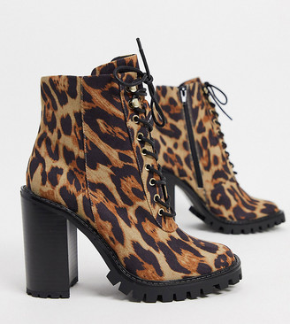lace up leopard booties