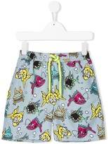 Thumbnail for your product : Stella McCartney Kids Fish Print Swimming Shorts