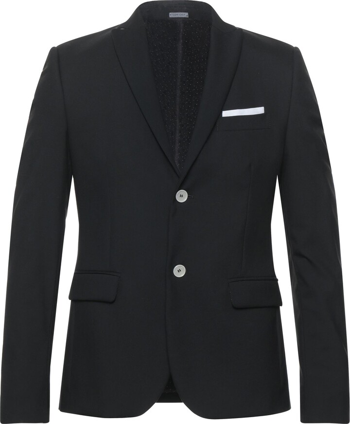 Grey Daniele Alessandrini Suit Jacket Black - ShopStyle