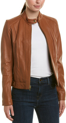 Cole Haan Leather Racer Jacket