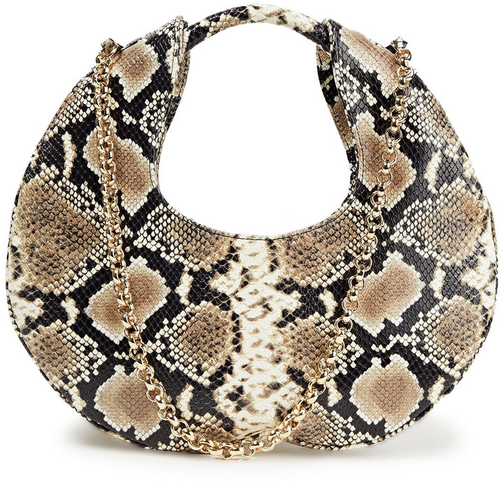 Bzees By Far Lune Snake-effect Leather Shoulder Bag ShopStyle