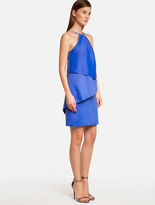 Thumbnail for your product : Halston Tiered Satin Dress Bluebell