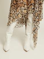 Thumbnail for your product : ATTICO Crocodile Effect Leather Over The Knee Boots - Womens - White