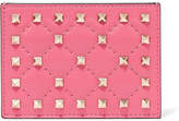 Thumbnail for your product : Valentino The Rockstud Spike Quilted Leather Cardholder - Pink
