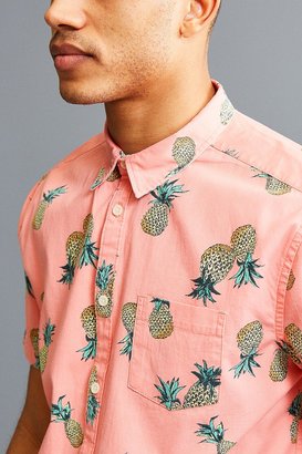 Urban Outfitters Pineapple Toss Short Sleeve Button-Down Shirt