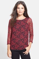 Thumbnail for your product : Olivia Moon Lace Overlay Blouse