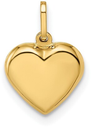 Measures 10.1x14.2mm 14k Yellow Gold Hollow Polished Puffed Heart Charm