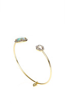 Thumbnail for your product : Jemma Wynne One Of A Kind Pear Opal Bangle With Blackened Pave Diamond Borders