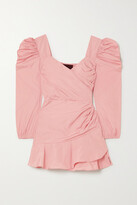 Thumbnail for your product : RED Valentino Wrap-effect Taffeta Mini Dress - Baby pink